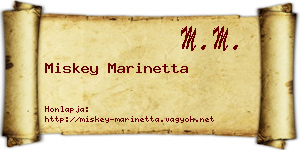 Miskey Marinetta névjegykártya